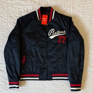 Superdry‎ Pistons 77 Varsity Bomber Jacket Chrome Navy Red White US 4